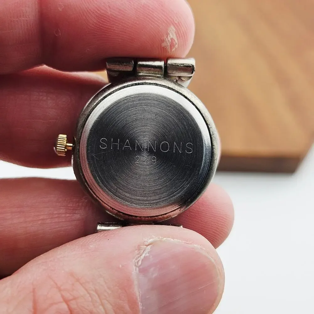 Shannons Silver Tone Bold Statement Link Bracelet Watch Chunky Artsy Classy